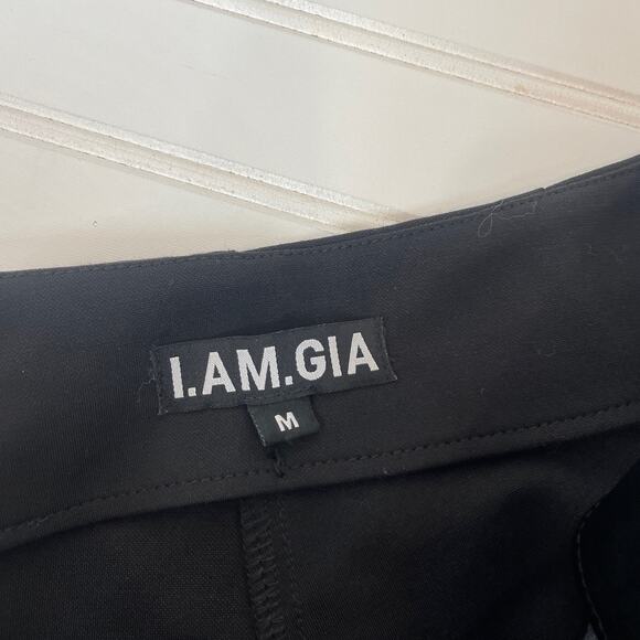 I Am GIA Castor PVC Vinyl Pants Snap Button Fly High Waist Bootcut Black Size M - Picture 5 of 8